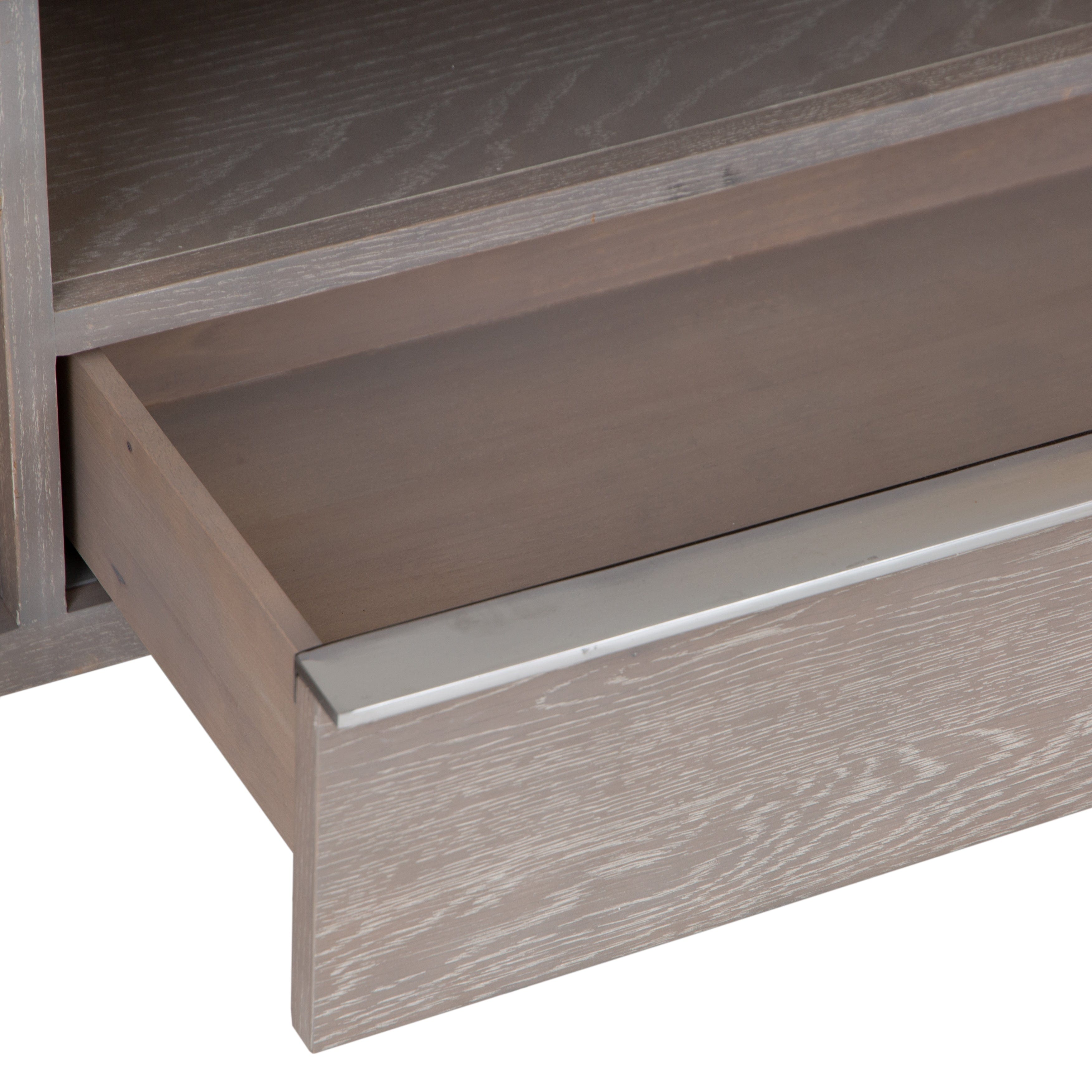 Milan Chrome & Oak Large TV Unit