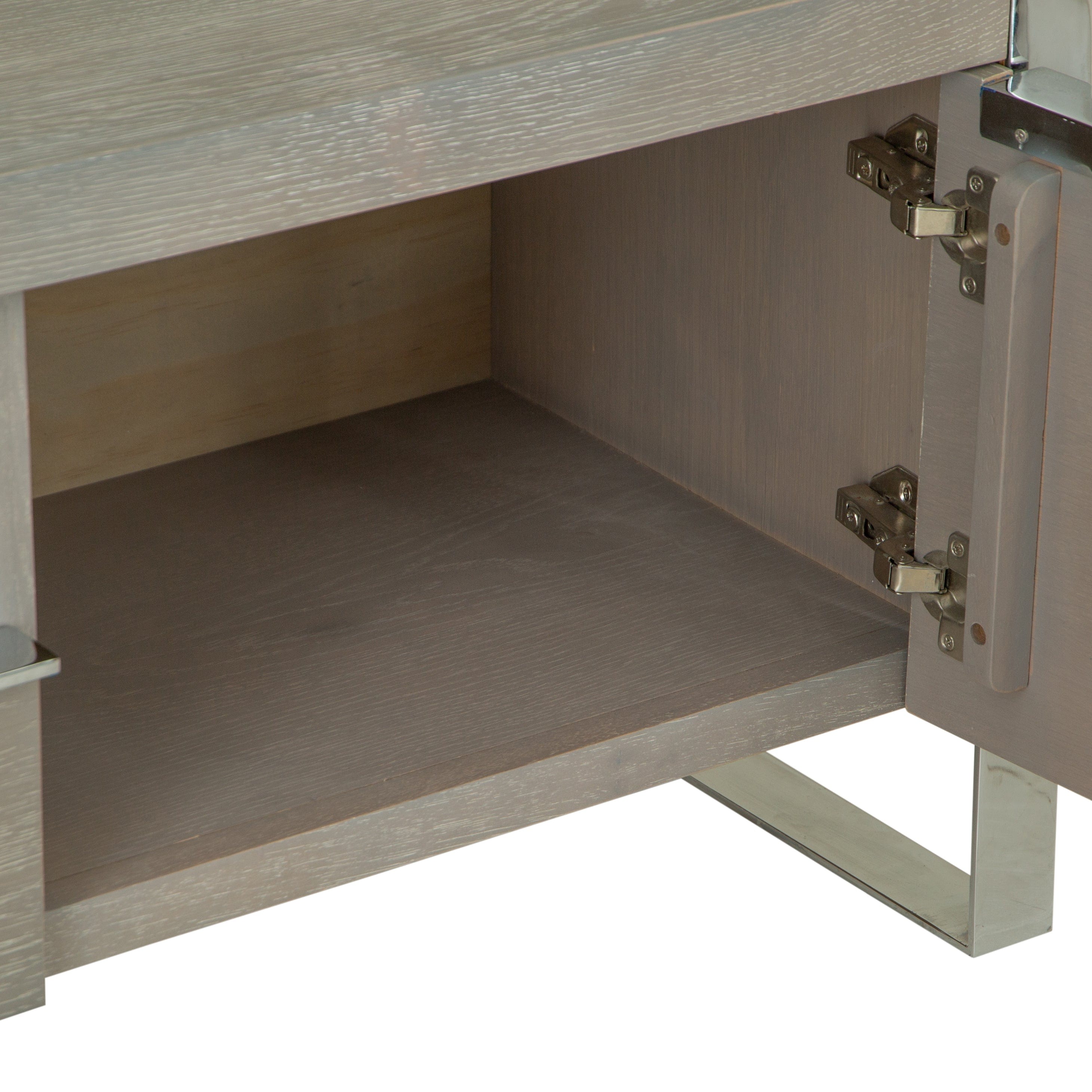 Milan Chrome & Oak Large TV Unit