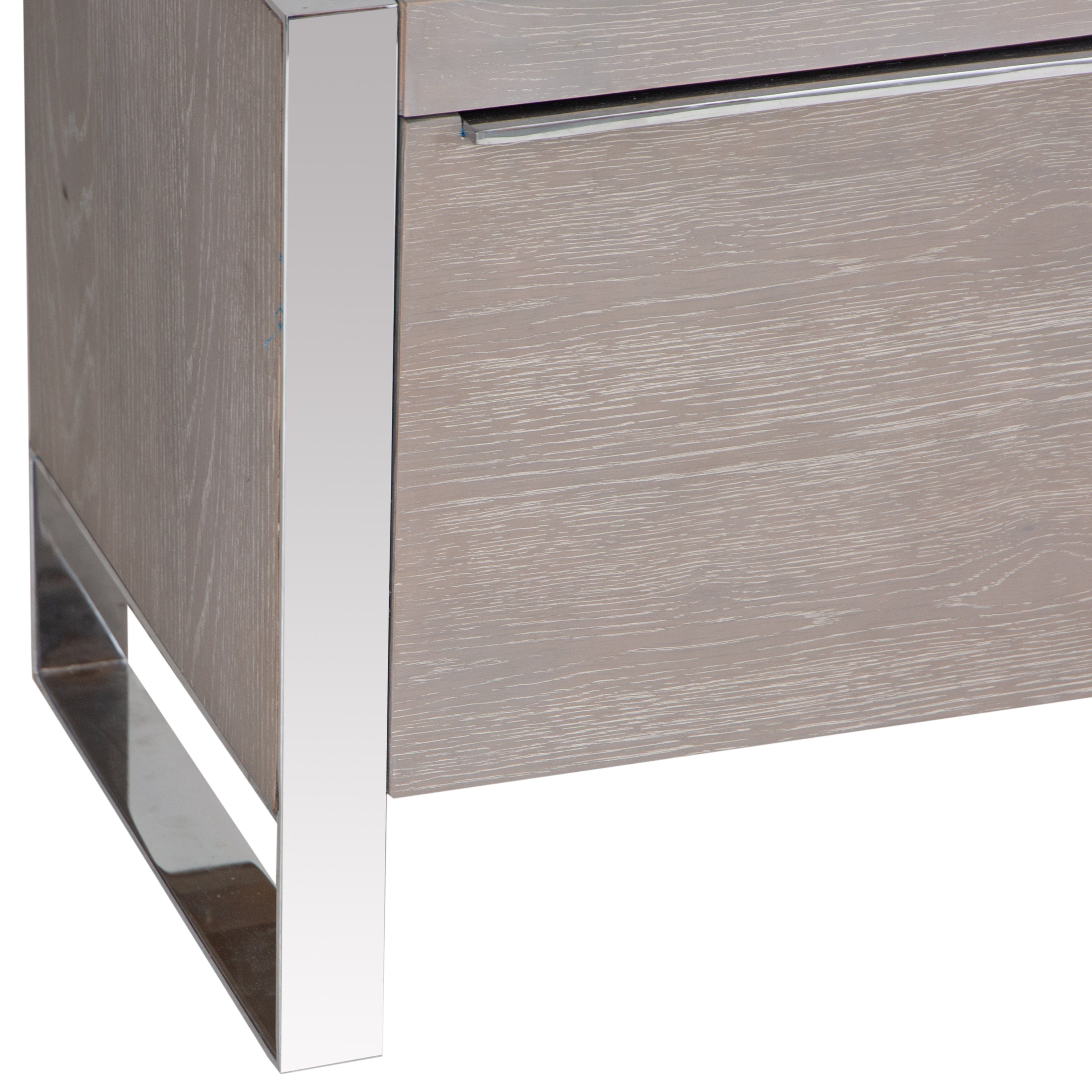 Milan Chrome & Oak Large TV Unit