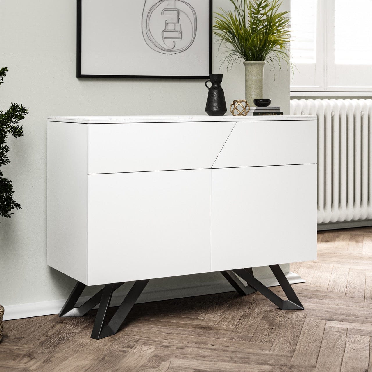 Venice Matt White 2 Door Sideboard