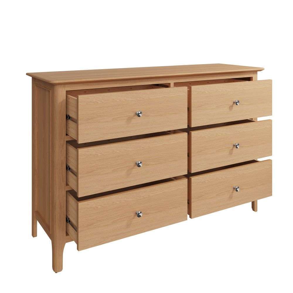 Bergen Oak Chest of 6 Drawers