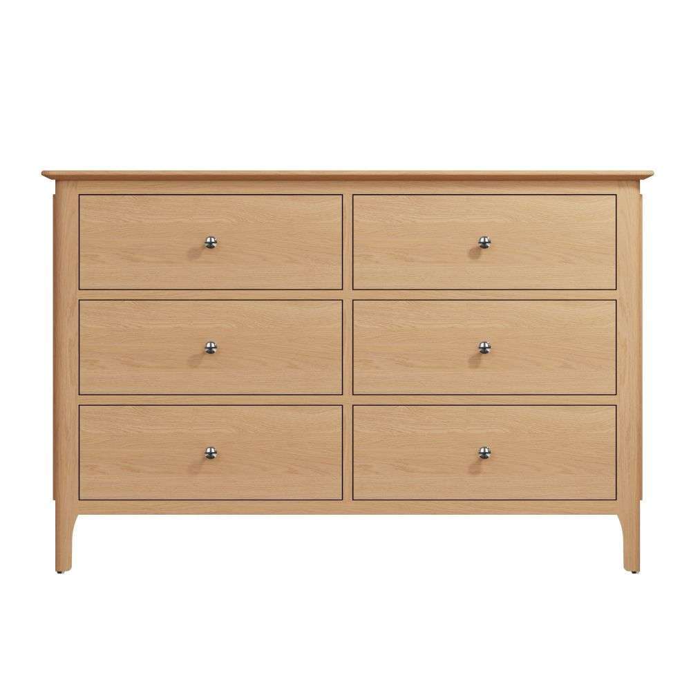 Bergen Oak Chest of 6 Drawers