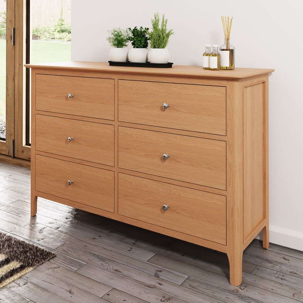 Bergen Oak Chest of 6 Drawers