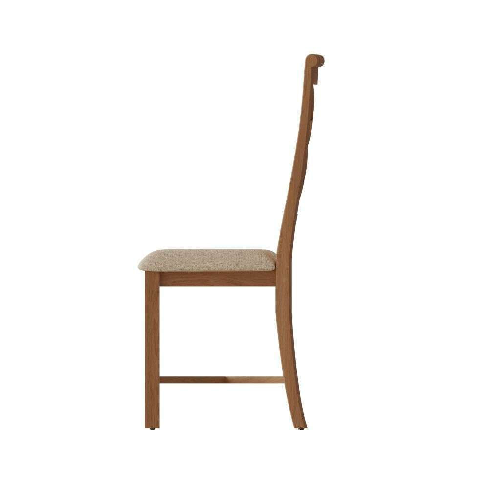 Bergen Oak Cross Back Dining Chair with Fabric Seat