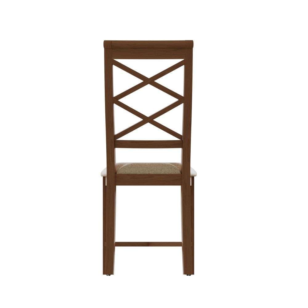 Bergen Oak Cross Back Dining Chair with Fabric Seat