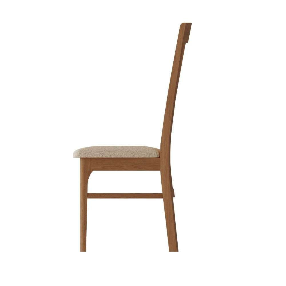 Bergen Oak Rail Back Chair Fabric Seat