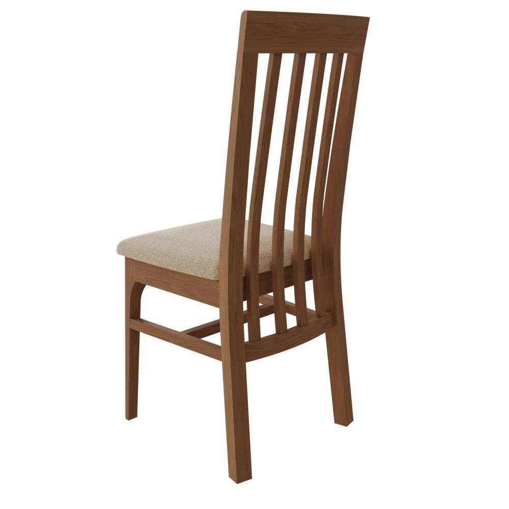 Bergen Oak Rail Back Chair Fabric Seat