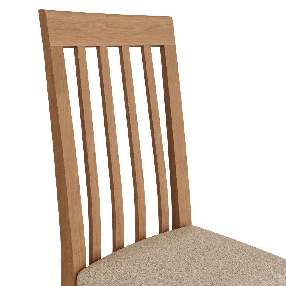 Bergen Oak Rail Back Chair Fabric Seat