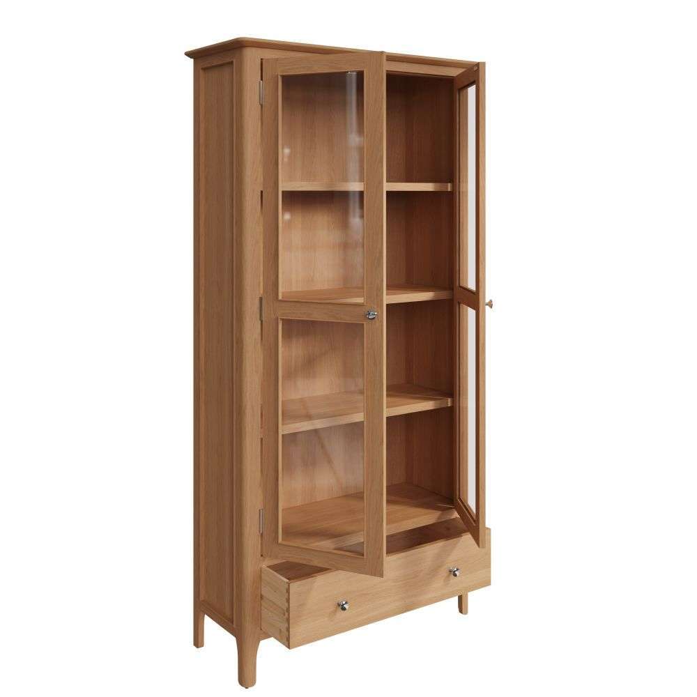 Bergen Oak Glass Display Cabinet