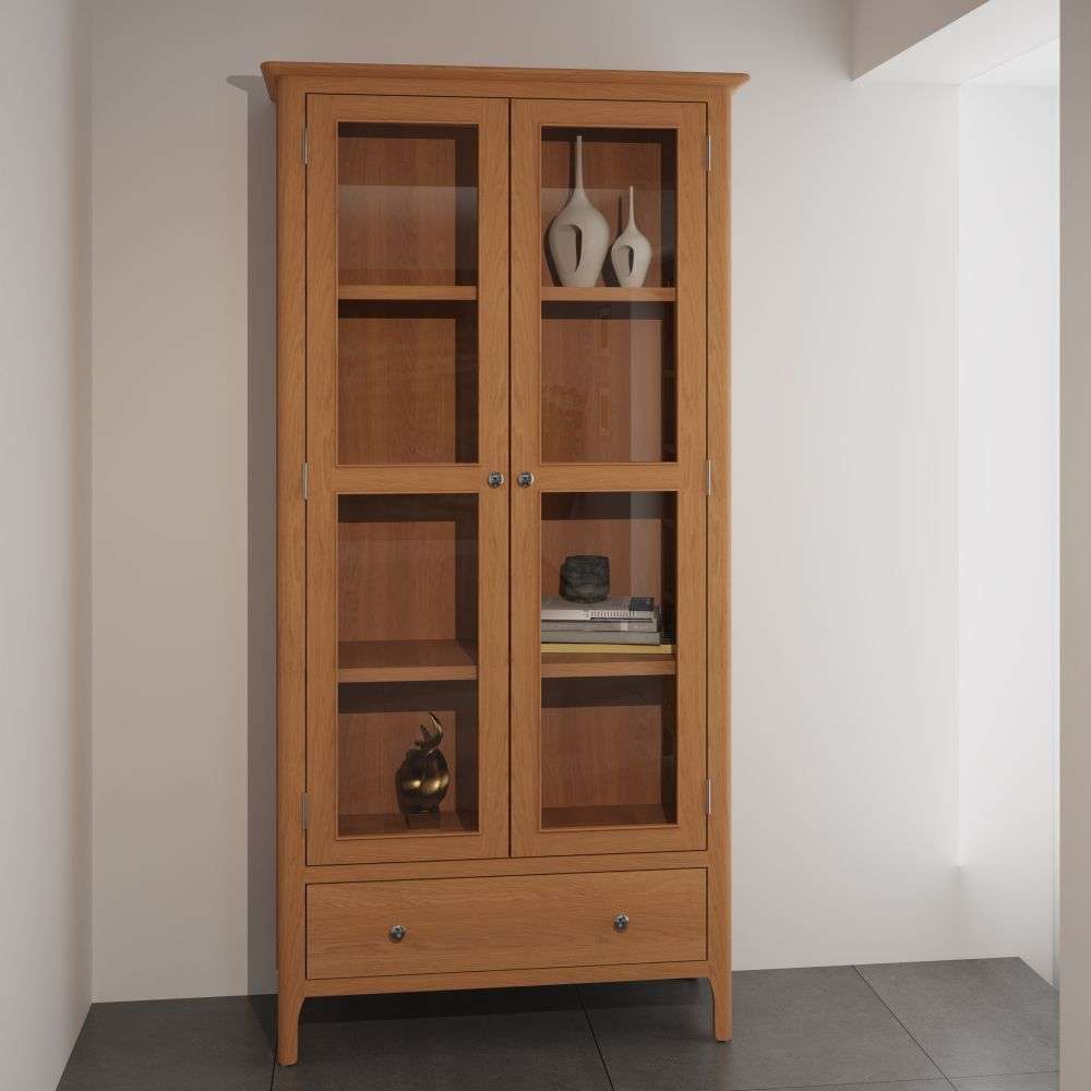 Bergen Oak Glass Display Cabinet