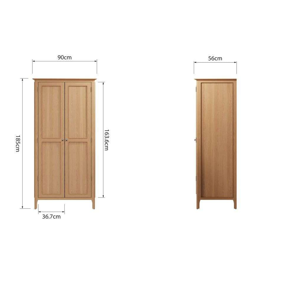 Bergen Oak Double Wardrobe