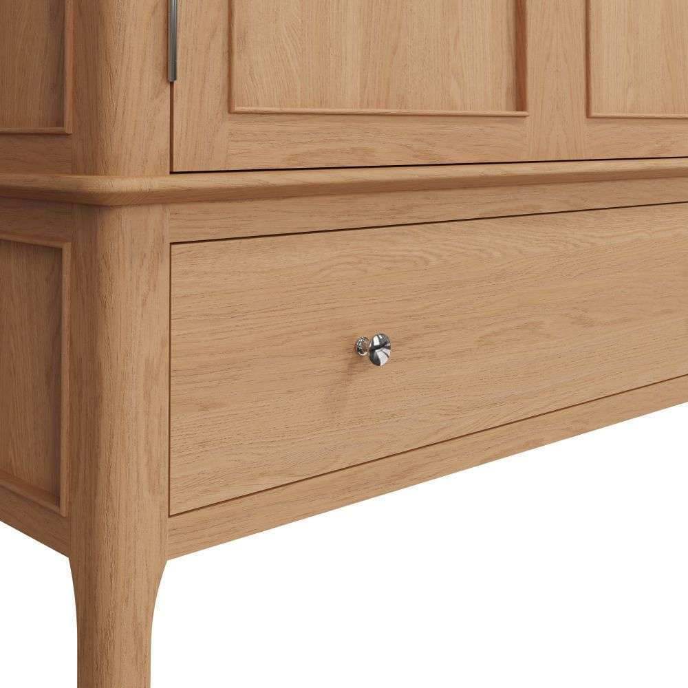 Bergen Oak Large 2 Door Wardrobe with Drawer