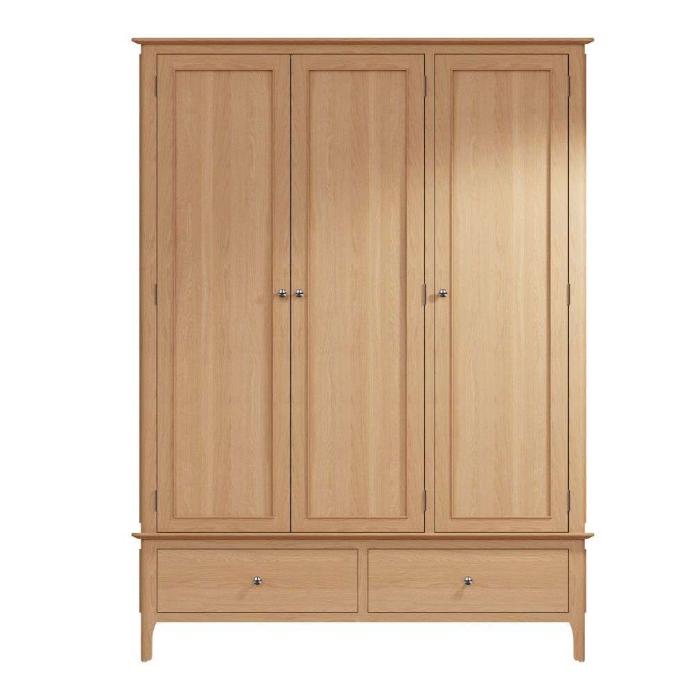 Bergen Oak Large 3 Door Wardrobe