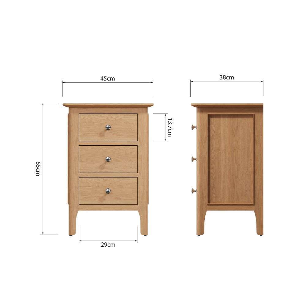 Bergen Oak Large Bedside Cabinet