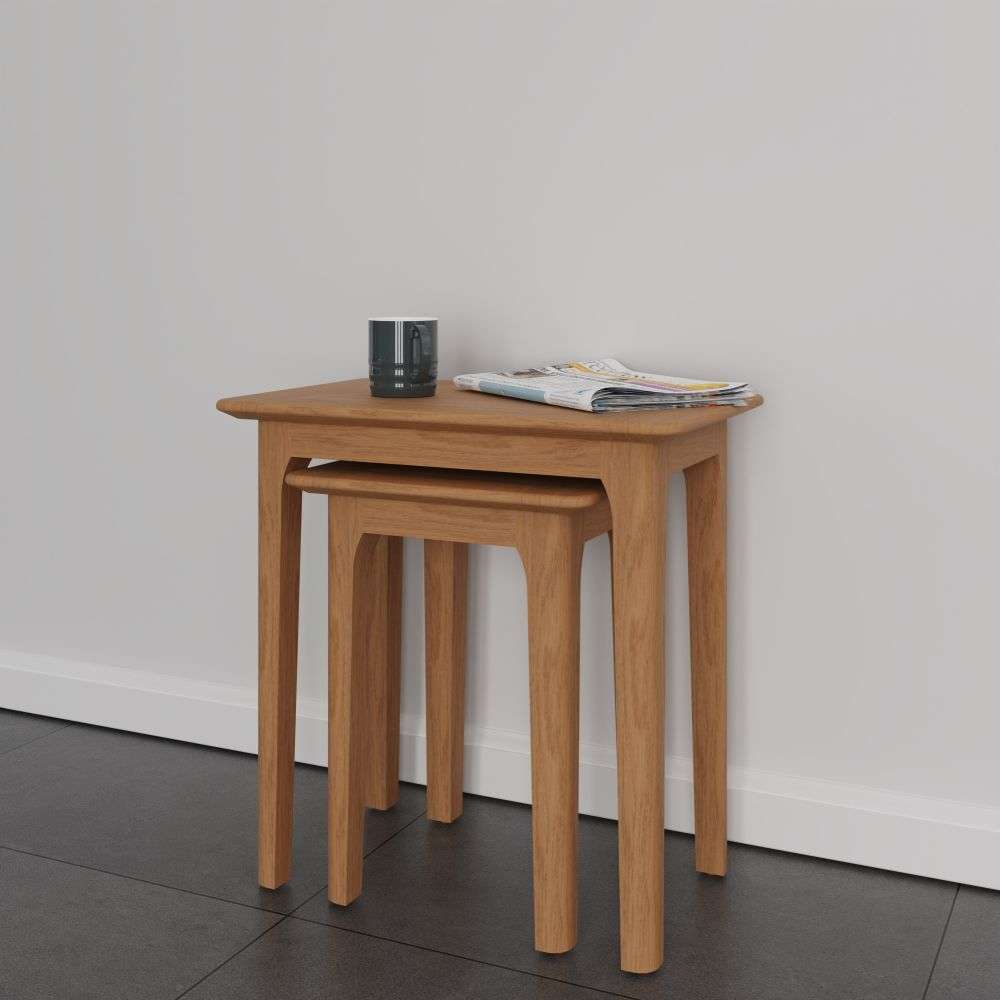 Bergen Oak Nest of 2 Tables