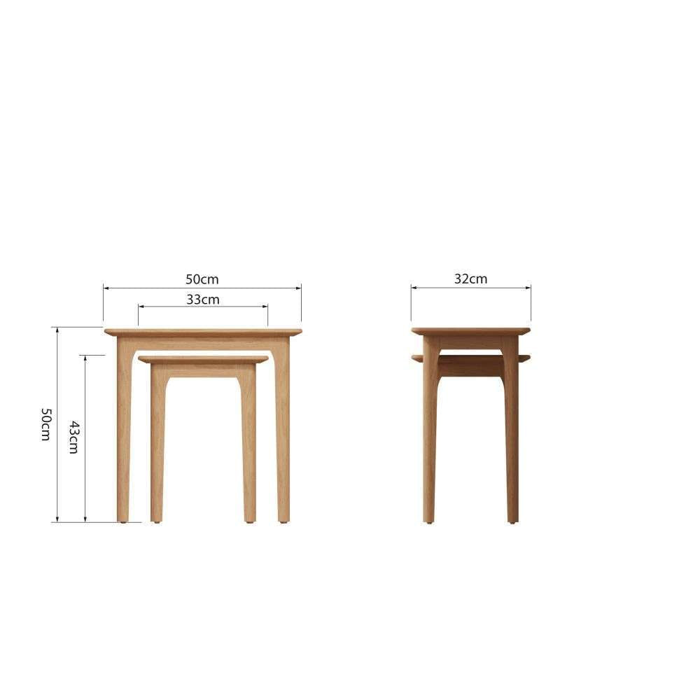 Bergen Oak Nest of 2 Tables