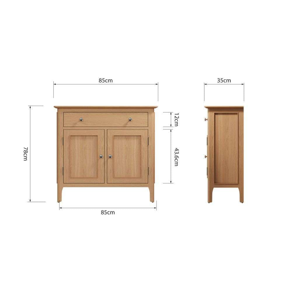 Bergen Oak Mini 2 Door Sideboard