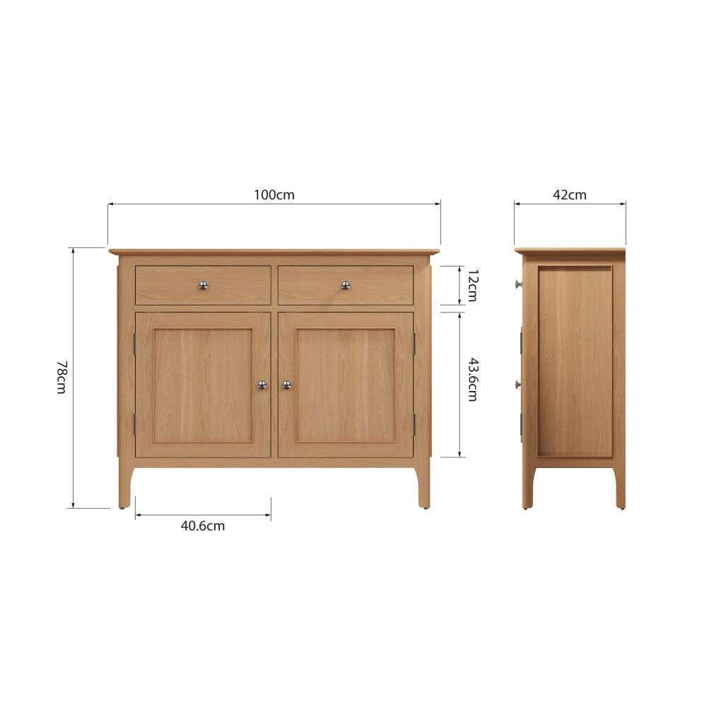 Bergen Oak Small 2 Door Sideboard