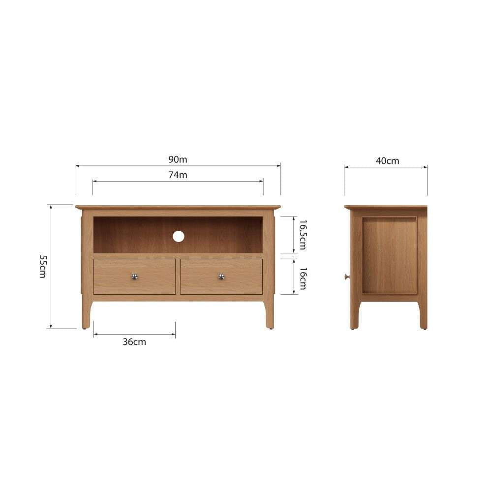 Bergen Oak Small TV Unit