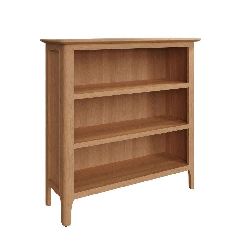 Bergen Oak Small Wide Bookcase