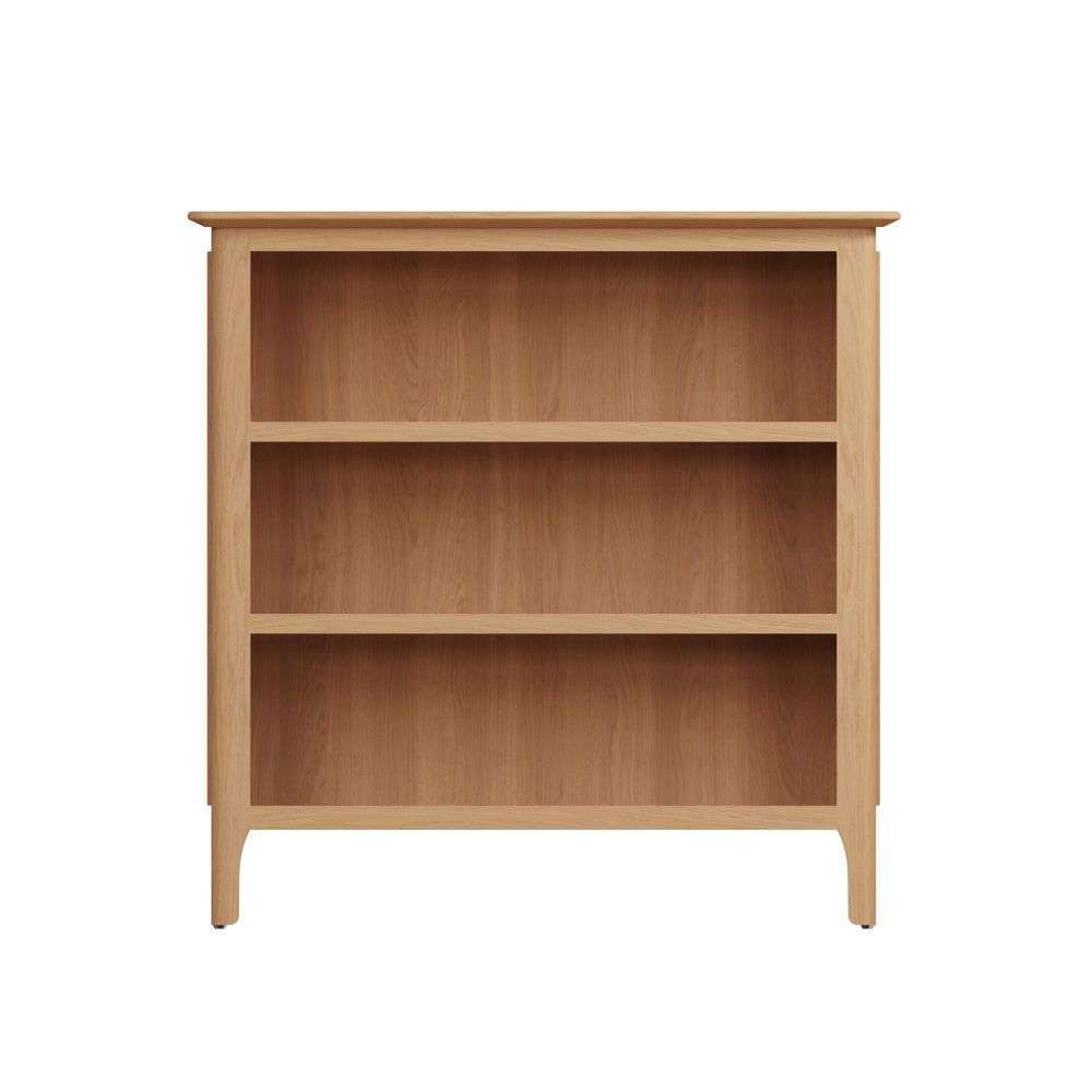 Bergen Oak Small Wide Bookcase