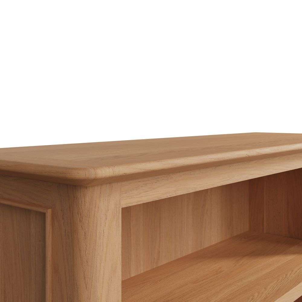 Bergen Oak Small Wide Bookcase