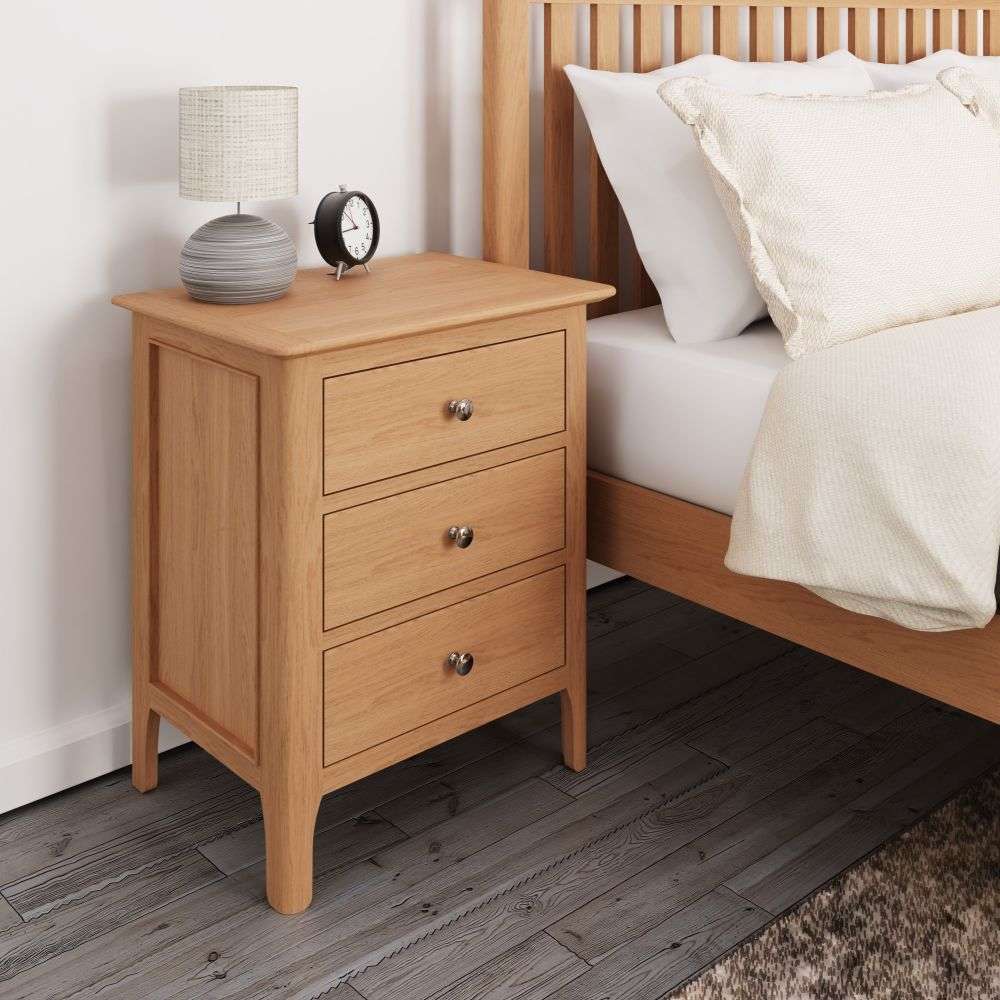 Bergen Oak Extra Large Bedside Table