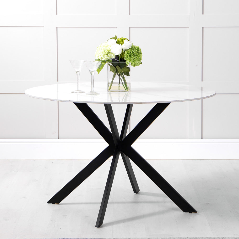 Stathern White Sintered Stone 1.2m Round Table