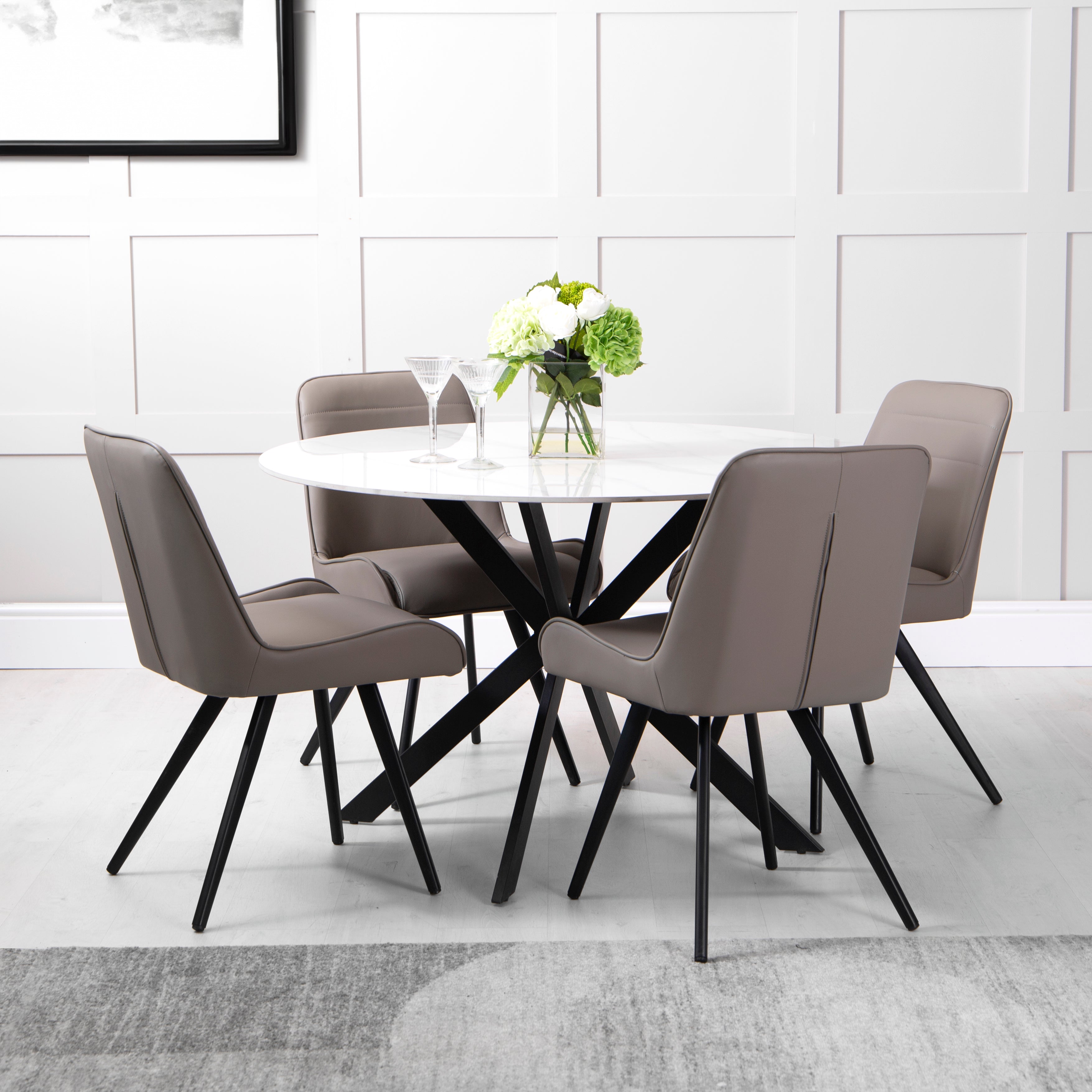 Stathern White Sintered Stone 1.2m Round Table