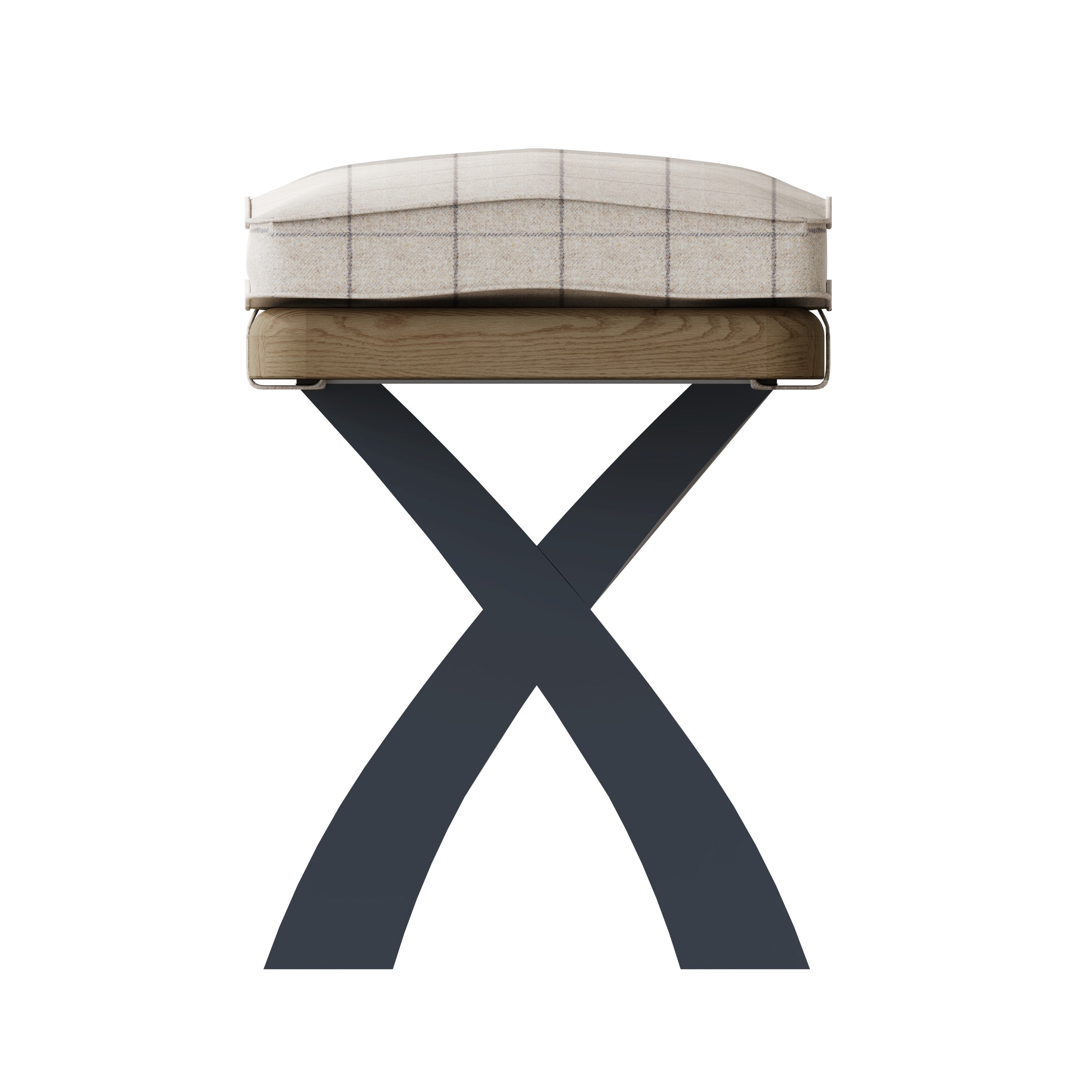 Wessex Smoked Oak Blue Painted 2.5m Cross Leg Bench