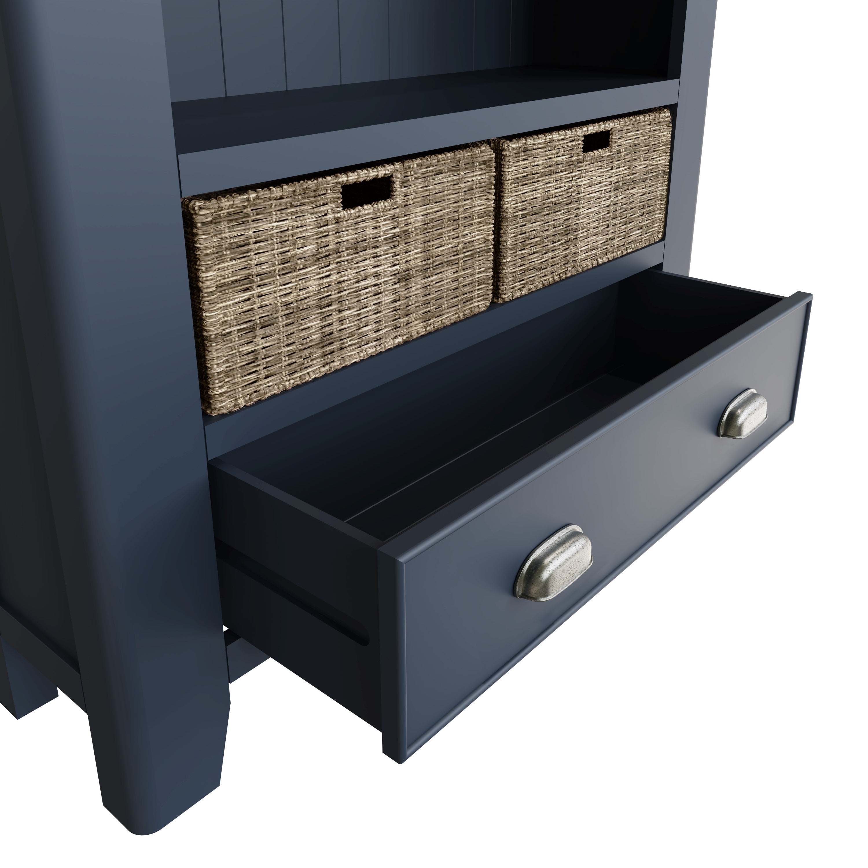 Wessex Smoked Oak Blue Painted Large Bookcase