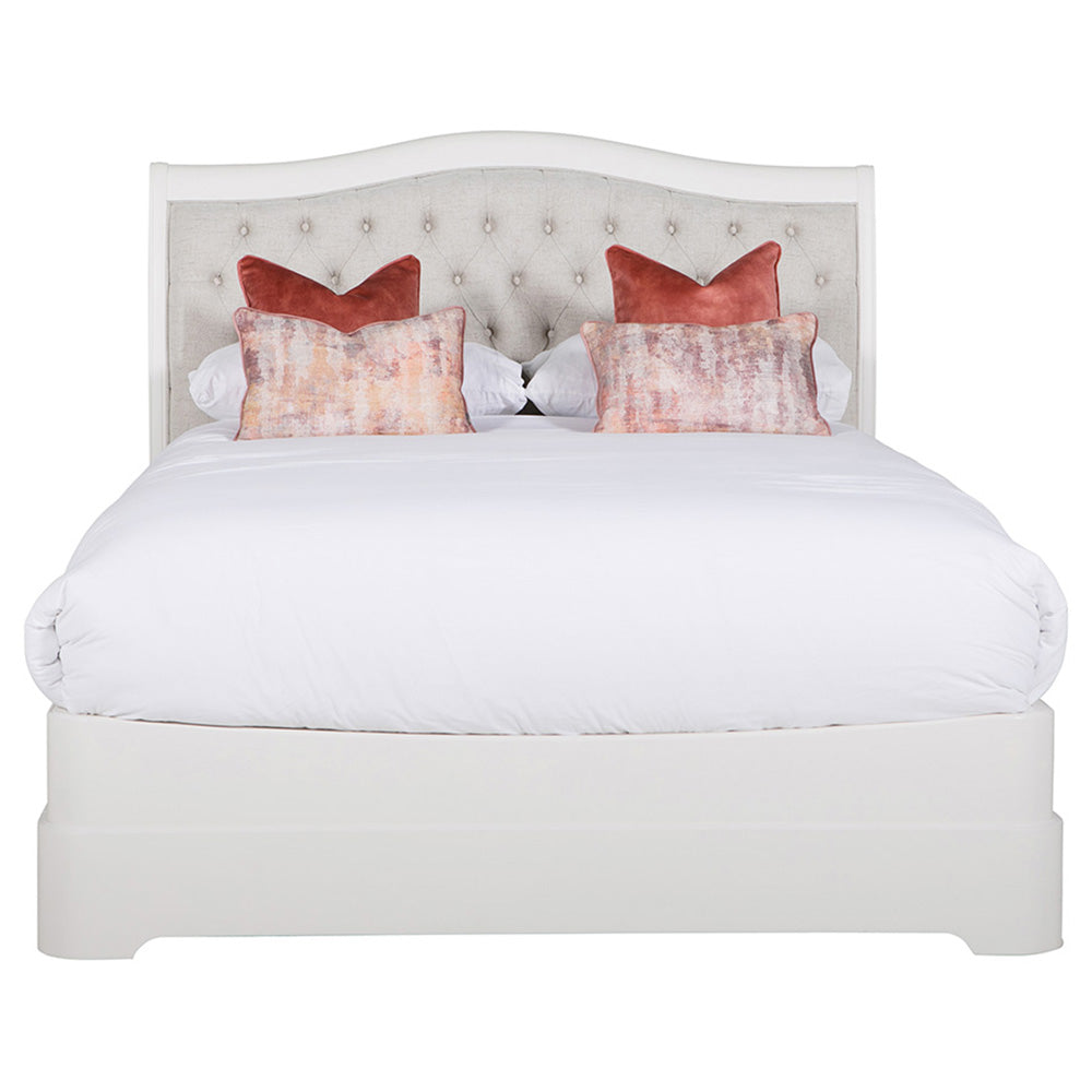 Harrington Bone Painted Upholstered King Size Bed Frame