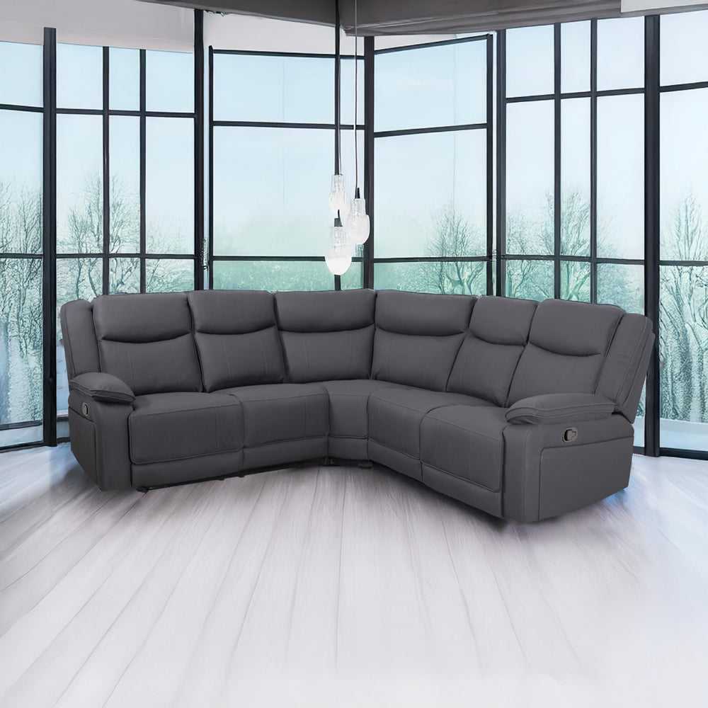 Milan Mocha Manual Corner Sofa with Console