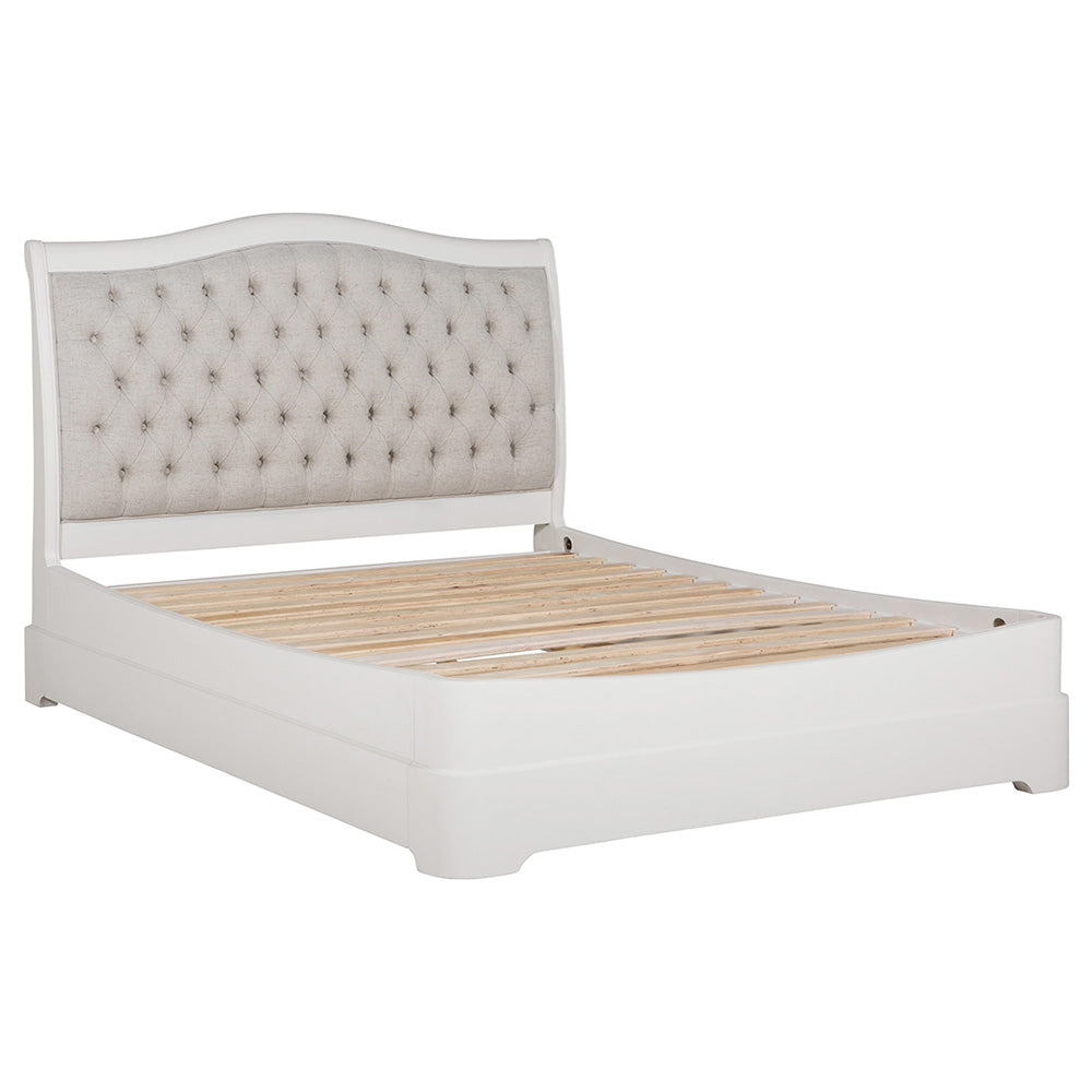 Harrington Bone Painted Upholstered Double Bed Frame