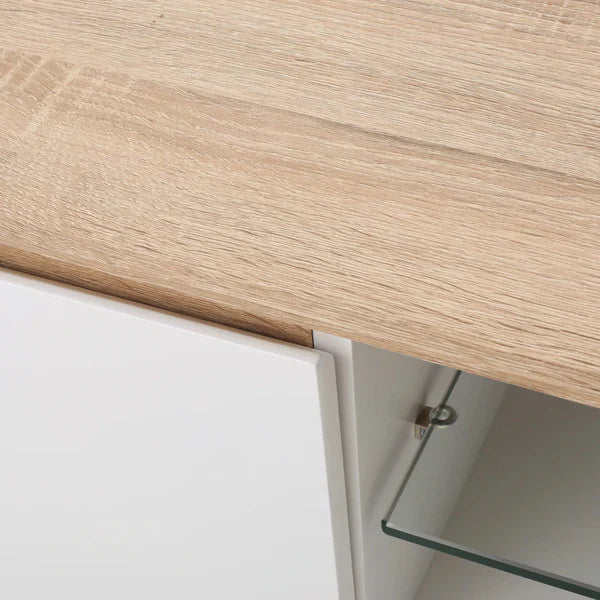 TV Stand white and oak effect (KD)