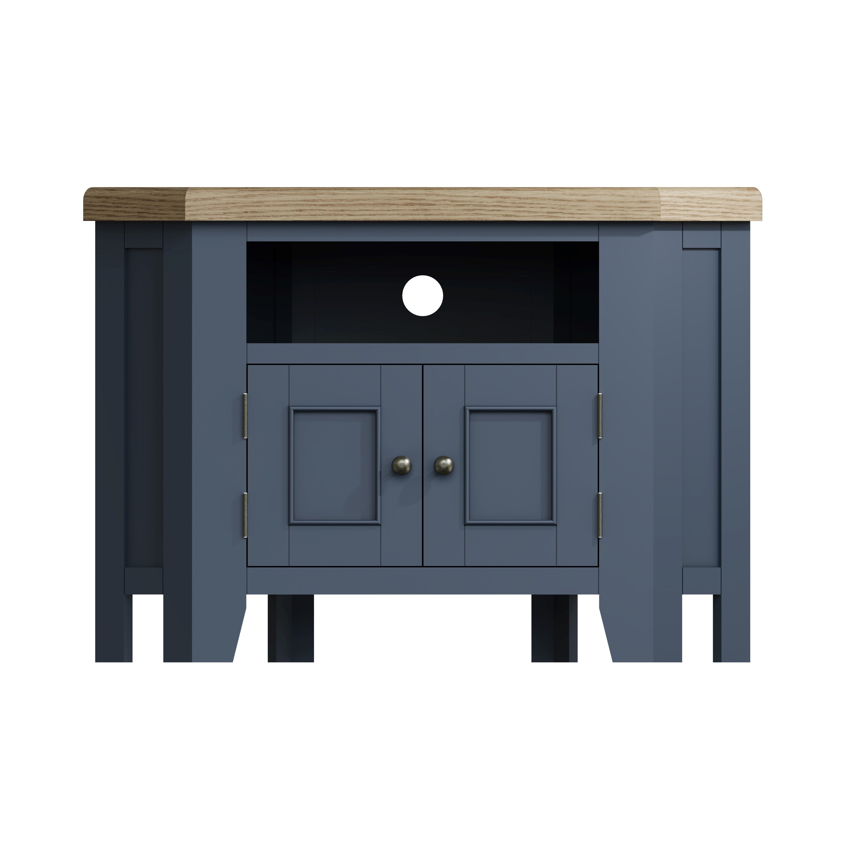 Wessex Smoked Oak Blue Painted Corner TV Unit