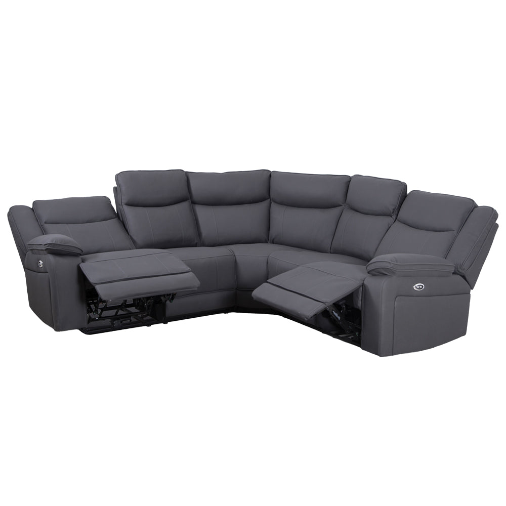 Milan Mocha Power Corner Sofa with Console