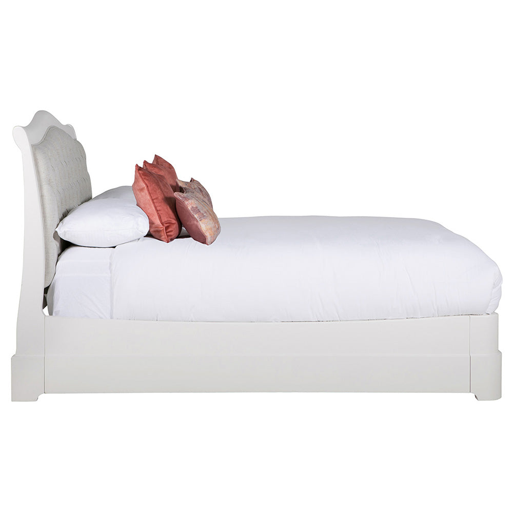 Harrington Bone Painted Upholstered Double Bed Frame