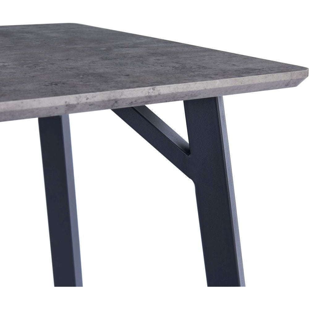 Bexley 1.2m Concrete Effect Fixed Top Dining Table - The Furniture Warehouse