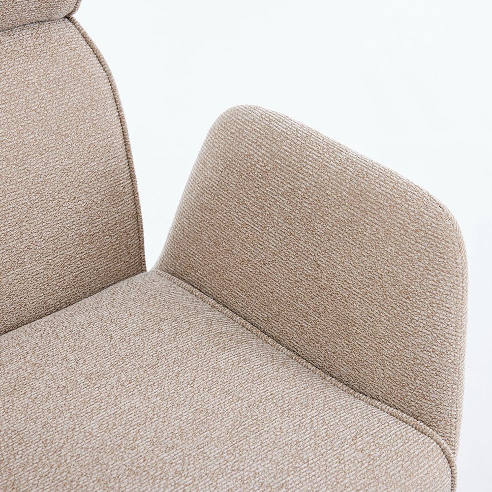 Biscuit High Back Swivel Chair with Wooden Legs - The Furniture Warehouse