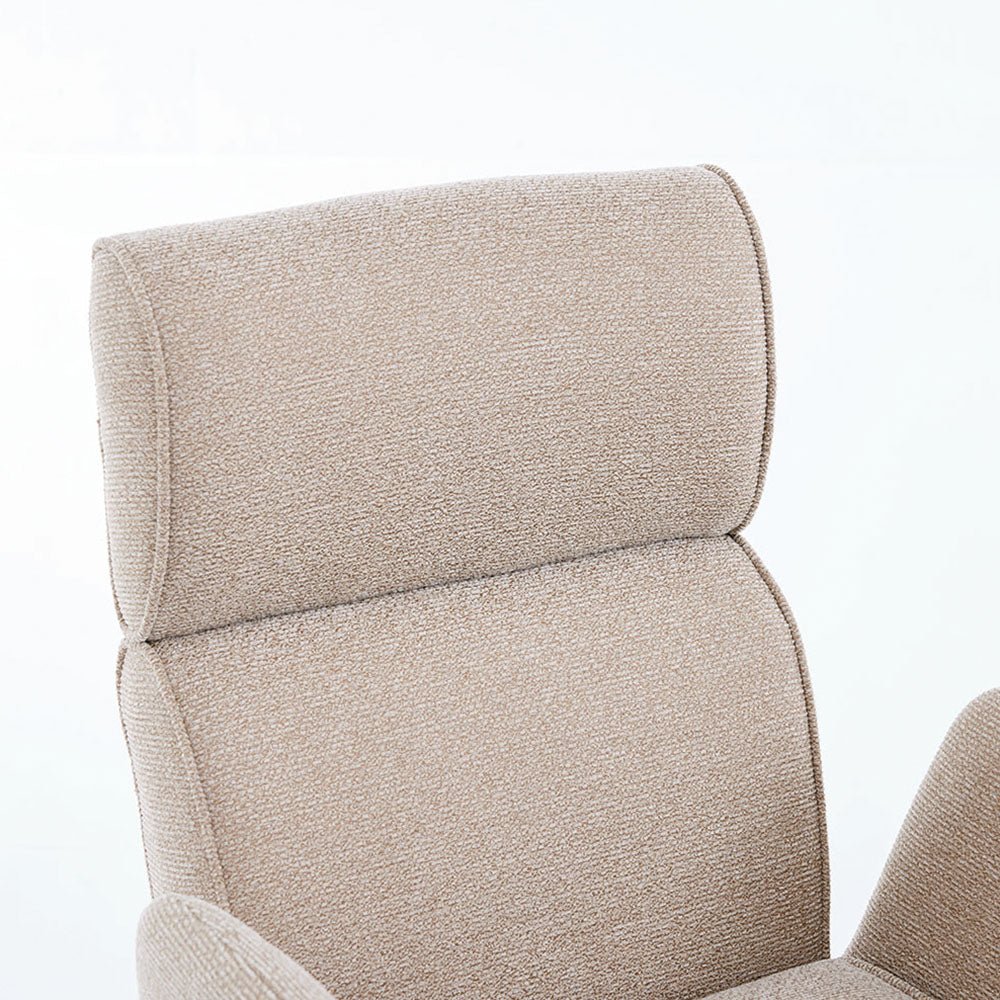 Biscuit High Back Swivel Chair with Wooden Legs - The Furniture Warehouse