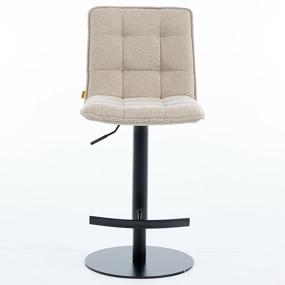 Biscuit Panel Stitch Bar Stool with Metal Legs - The Furniture Warehouse