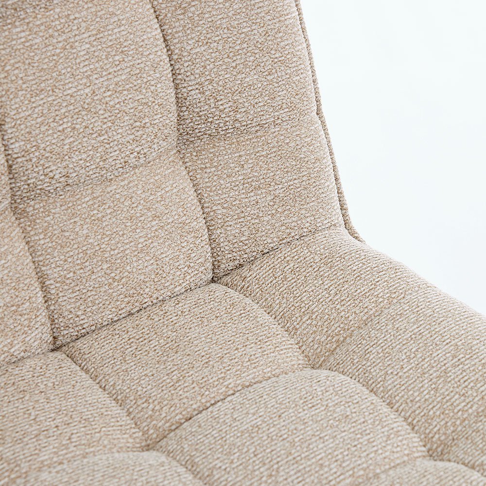 Biscuit Panel Stitch Bar Stool with Metal Legs - The Furniture Warehouse