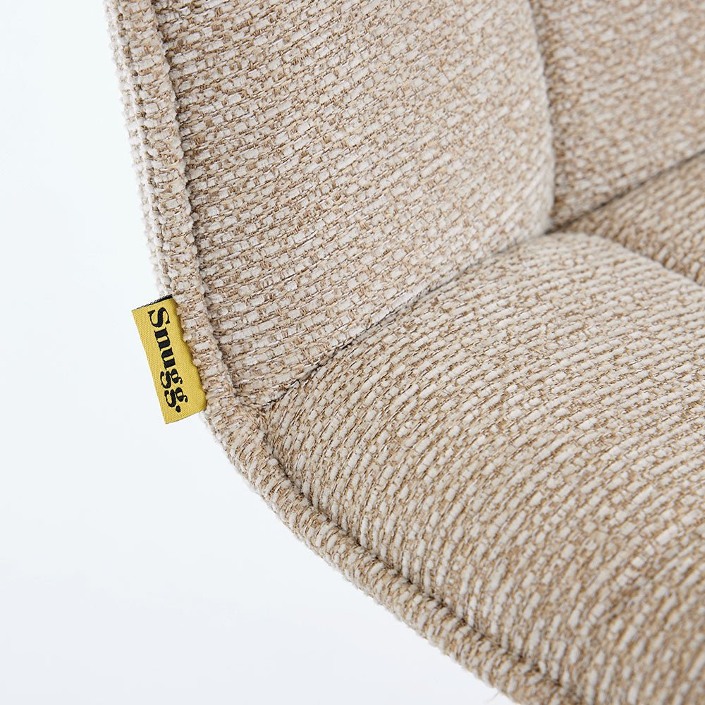 Biscuit Panel Stitch Bar Stool with Metal Legs - The Furniture Warehouse