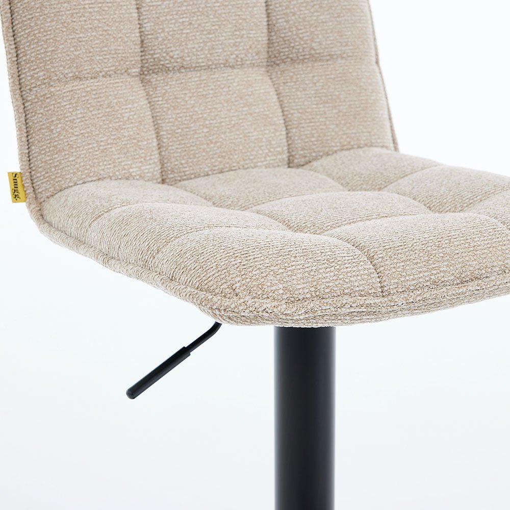 Biscuit Panel Stitch Bar Stool with Metal Legs - The Furniture Warehouse