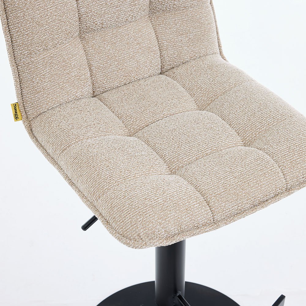 Biscuit Panel Stitch Bar Stool with Metal Legs - The Furniture Warehouse