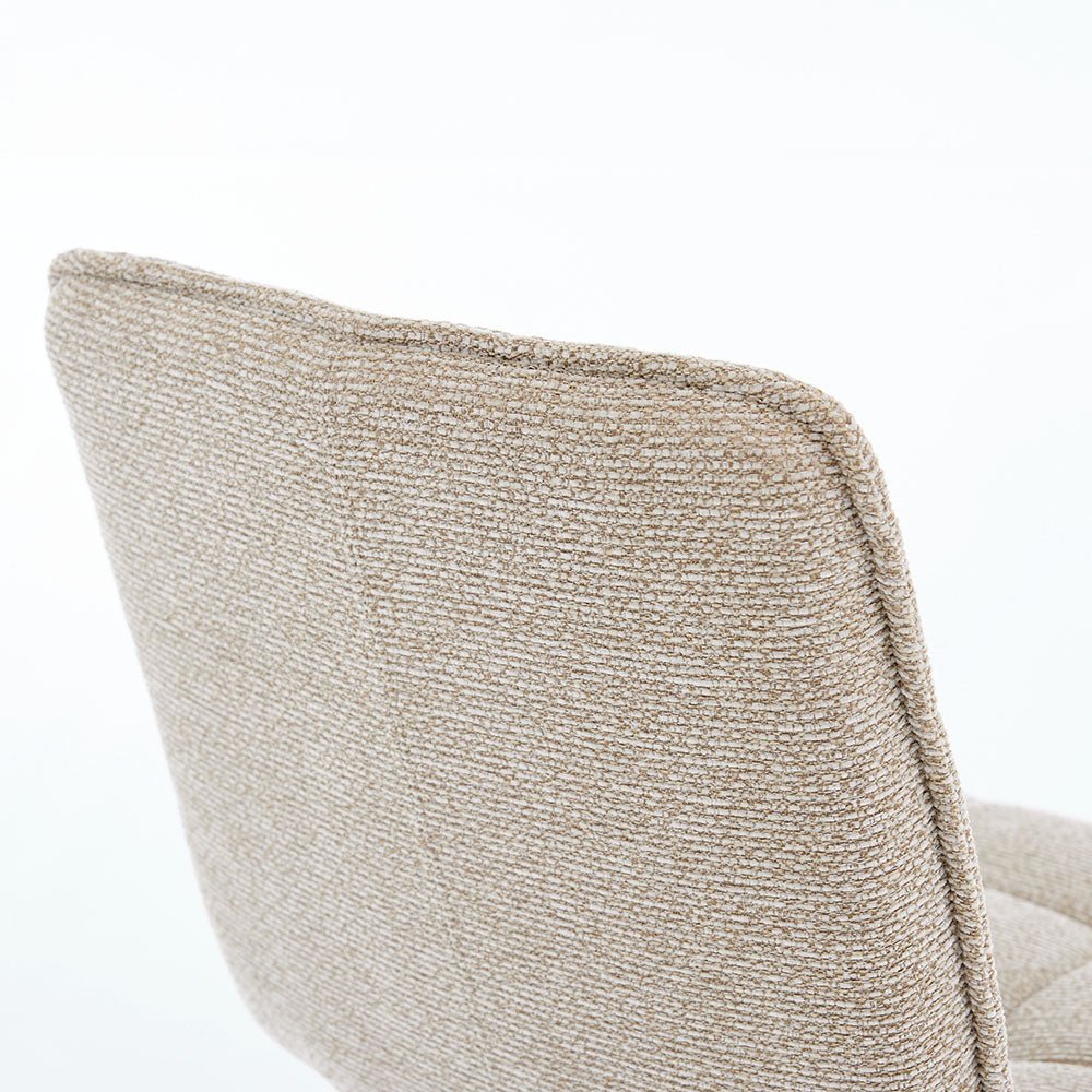 Biscuit Panel Stitch Bar Stool with Metal Legs - The Furniture Warehouse