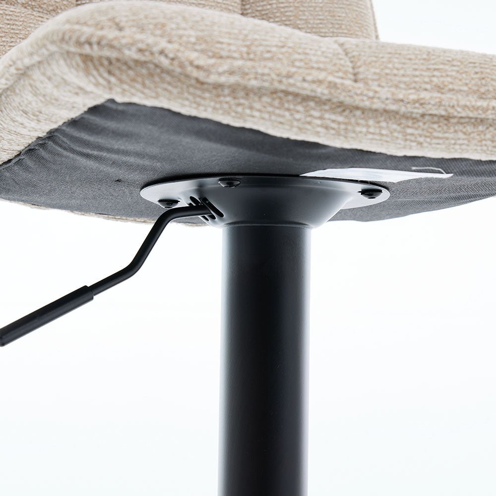 Biscuit Panel Stitch Bar Stool with Metal Legs - The Furniture Warehouse