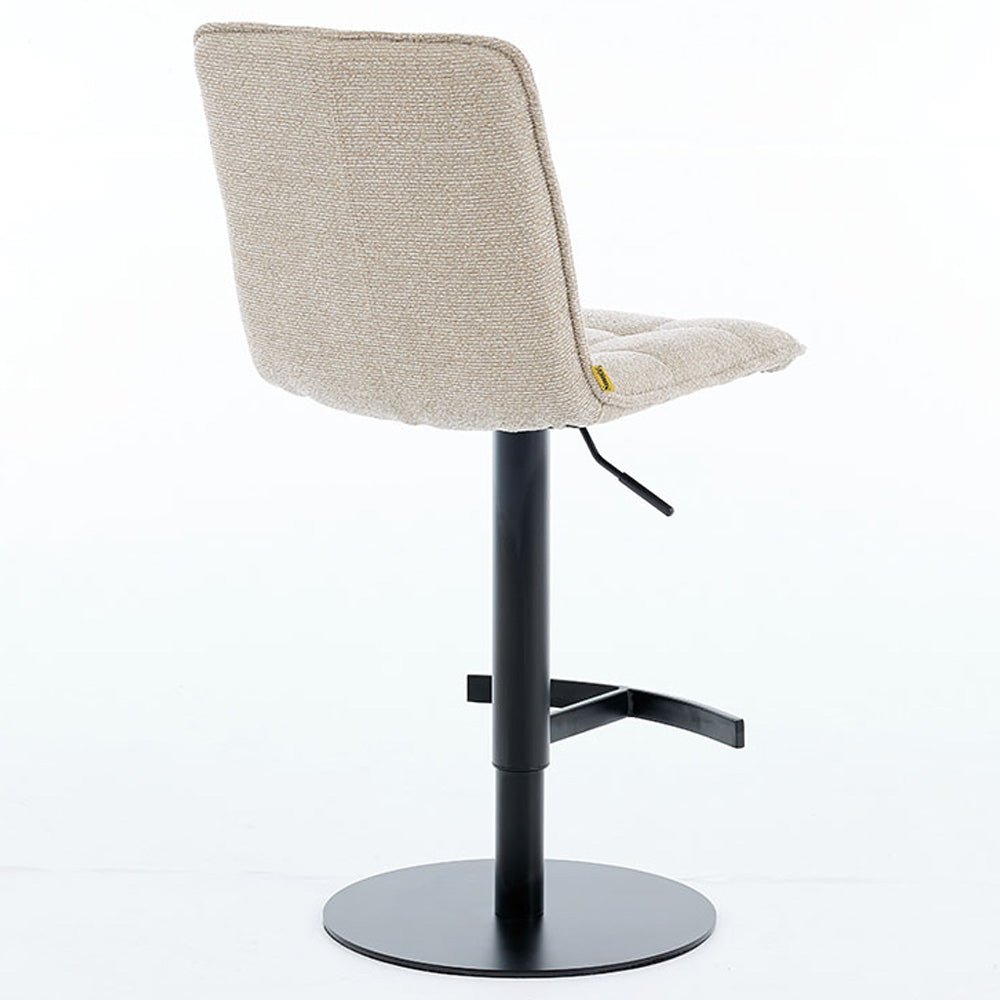 Biscuit Panel Stitch Bar Stool with Metal Legs - The Furniture Warehouse