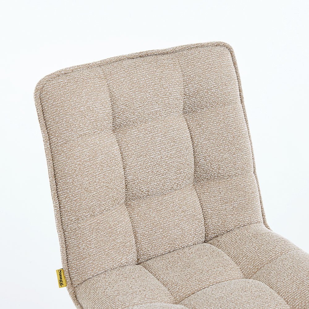 Biscuit Panel Stitch Bar Stool with Metal Legs - The Furniture Warehouse